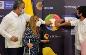 Presidente Duque, Gobernadora Elsa Noguera y Alcalde Pumarejo.
