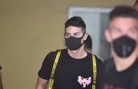 James Rodríguez llegando a la concentración.