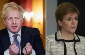 Primer ministro Boris Johnson y la ministra principal escocesa, la nacionalista Nicola Sturgeon.