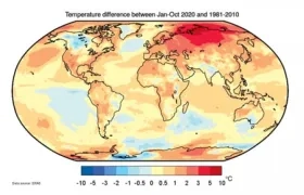Así se ve la temperatura en el mundo.