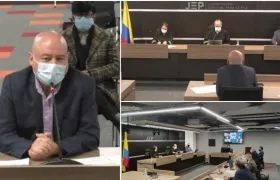 El senador Carlos Lozada, exmiembro del secretariado de las FARC, en la JEP.