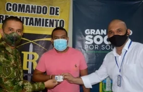 Entrega de las libretas militares en Soledad. 