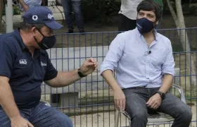 El Alcalde Jaime Pumarejo y el Gerente de la ADI, Alberto Salah.