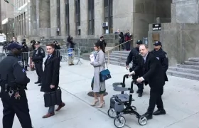 El productor Harvey Weisntein a la salida de su juicio en Nueva York.