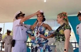 Isabella Chams al momento de su proclamación como Soberana de los Marinos.