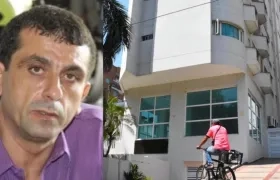 Samuel Viñas y el edificio en donde reside.