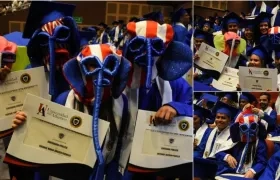 Las marimondas universitarias durante la ceremonia.