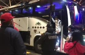 Llegada del Junior a Ecuador para el duelo de Copa Libertadores.