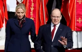 Príncipe Alberto de Mónaco y su esposa.