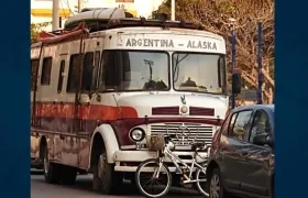 La casa rodante ubicada en el parque Venezuela.