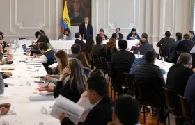 Imagen de una reunión de Alcaldes con el Presidente Duque.