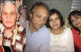 En la foto, el maestro Rafael Mejía Romani y en la otra sus tres hijos:  Ricardo, Ana y Astrid Mejía.