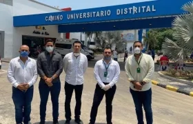 El Contralor Jesús Acevedo y el presidente del Concejo Juan Camilo Fuentes, durante el recorrido.