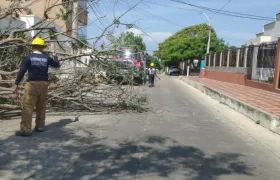 Bomberos en el lugar.