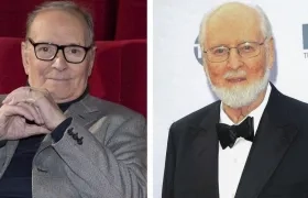El compositor italiano Ennio Morricone (izda) y el estadounidense John Williams.