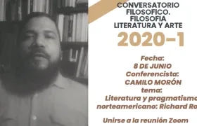 Afiche promocional del evento Conversatorio Filosófico.