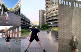 Varios de los bailarines participantes en el videoclip.