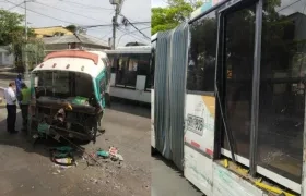 Así quedaron los vehículos tras el accidente.
