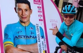 Ciclista colombiano Miguel Ángel 'Supermán' López.