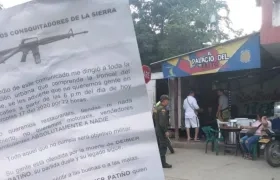 Panfleto amenazante.