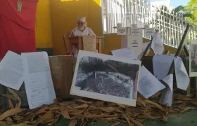 Darío Moreu, en Casa Moreu, durante el perfomance sobre Bellas Artes.
