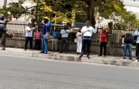 Plantón en el Centro de Barranquilla