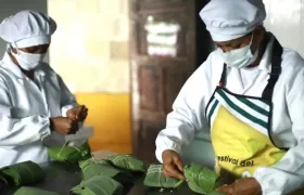 Preparación de pasteles en Pital de Megua.