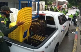 Operativos de la Policía del Atlántico para hacer cumplir las medidas.