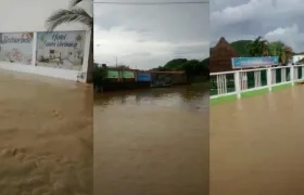 La zona inundada en la Vía al Mar.