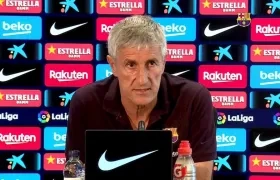 El técnico barcelonista Quique Setién.
