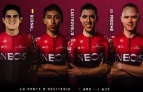 Egan Bernal y Chris Froome, en el grupo del Ineos.