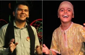 Dos cuenteros: Francisco Pacheco y el adolescente Juan José Cárdenas, de 14 años.