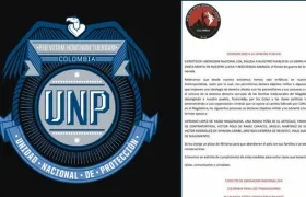 Imágenes de UNP y del panfleto amenazante.