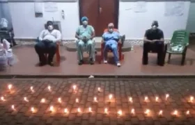 Plantón y vigilia en el Hospital Rosario Pumarejo de Valledupar.