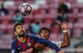 Gerard Piqué en el partido ante el Bayern.