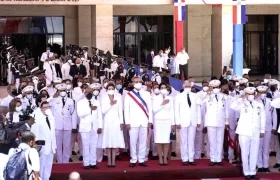 El Presidente Luis Abinader, tras la ceremonia de posesión.