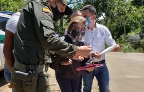 Martha Mancera, Vicefiscal General de la Nación, llegando a Samaniego, Nariño.