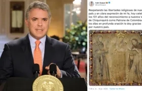 Iván Duque y el trino de la Virgen de Chiquinquirá.