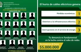 El cartel de los más buscados.