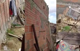 Así quedó la vivienda tras el derrumbe. 