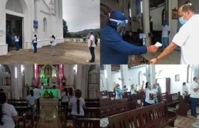 Imágenes del regreso de las eucaristías. 