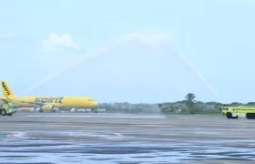 Llegada del vuelo a Cartagena procedente de Estados Unidos.