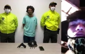 Alias 'Pichurria' tras ser capturado y una foto cuando manipulaba un celular hurtado y el aparato le tomó esta imagen. 