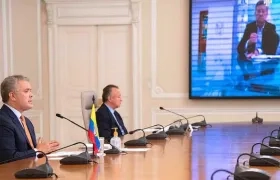 El Presidente Iván Duque y el Viceministro Luis Alexander Moscoso.