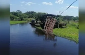 Así quedó el puente en Concordia.