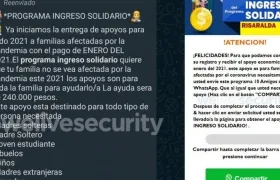 Algunos de los falsos mensajes enviados por WhatsApp.
