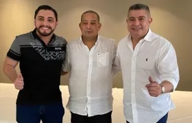 La nueva mesa directiva del Concejo: segundo vicepresidente Andrés Rengifo, de Alianza Verde; Presidente Juan Ospino, del partido de la U; y primer vicepresidente Juan J. Vergara, del Partido Conservador.