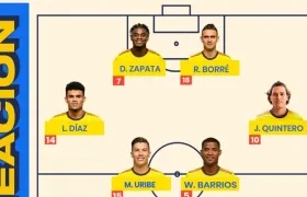 Nomina inicialista de Colombia frente a Ecuador, en duelo de Eliminatorias.