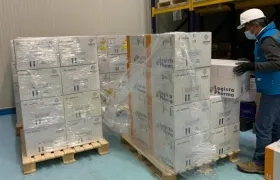 Imagen de las vacunas que llegaron.