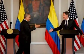 Iván Duque y el secretario de Estado de EEUU, Antony Blinken, hablan hoy en la Casa de Nariño